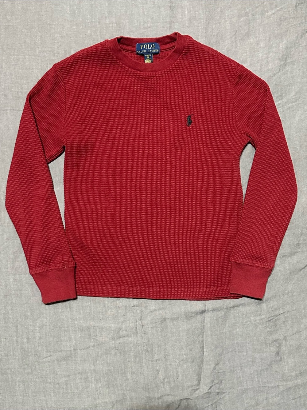 Polo by Ralph Lauren Red Thermal Crewneck Top